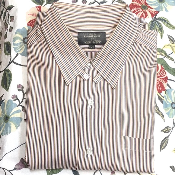 🍃 ROBERT TALBOTT for Carl Sterr Quiet Pinstripe Cotton Long Sleeve - Picture 7 of 7